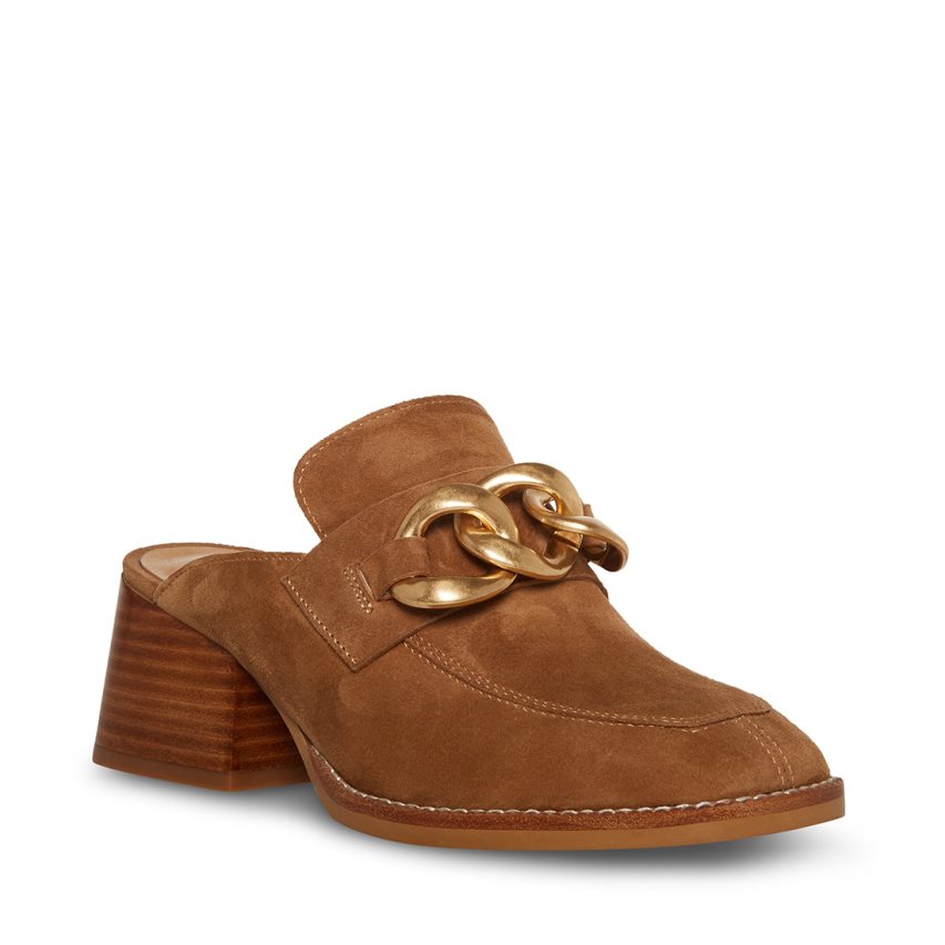 Mulas Steve Madden Lorie Chestnut Gamuza Mujer Marrones | ES ZG0ES2